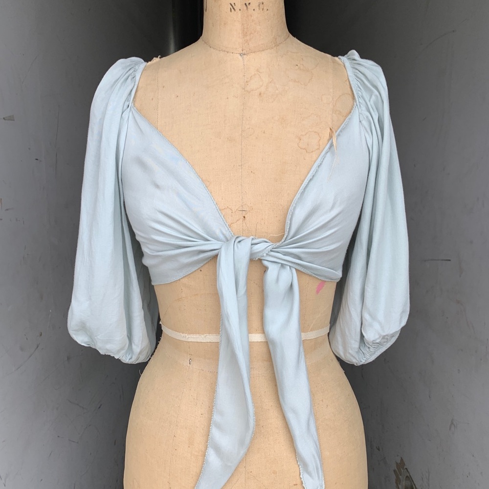 Don’t Ask Why pale blue croptop, One Size